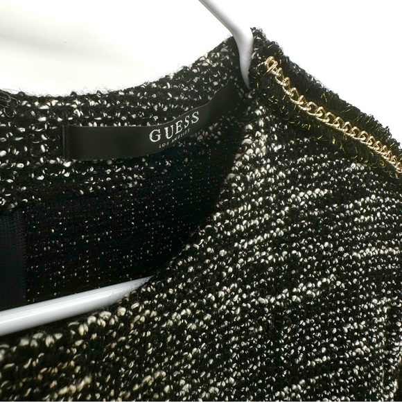 GUESS | Women’s L Large Gray Chain Arm Peplum Top - Picture 3 of 11